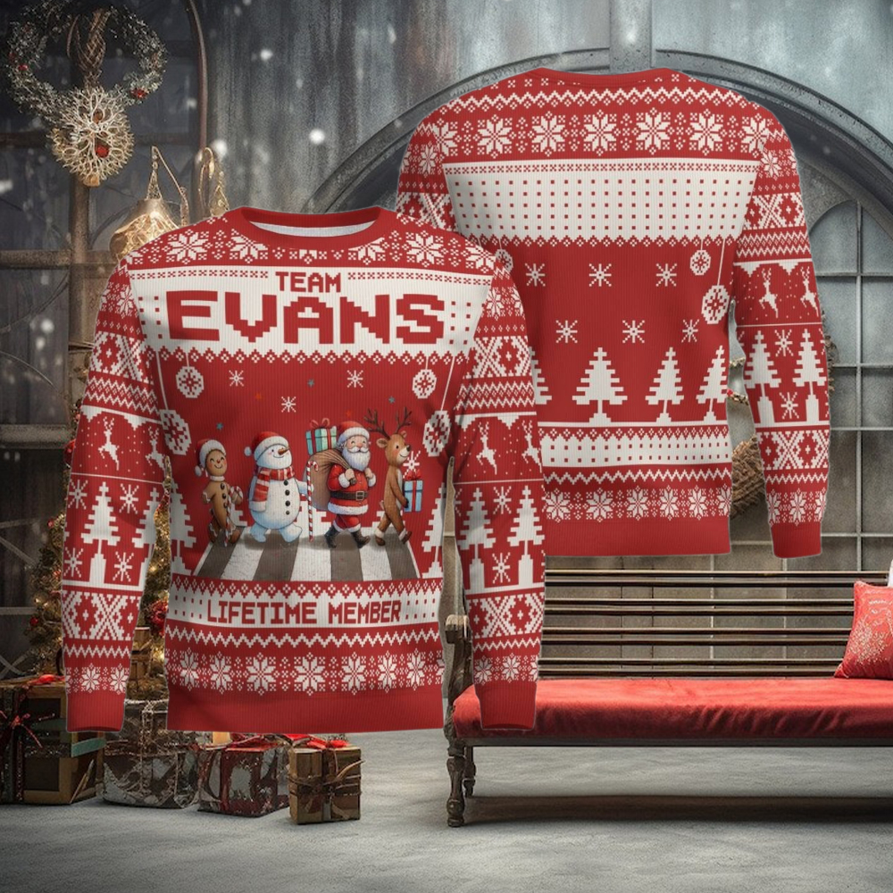 Team Evans Lifetime Member Ugly Christmas Sweater Team Evans Lifetime Member Ugly Christmas Sweater