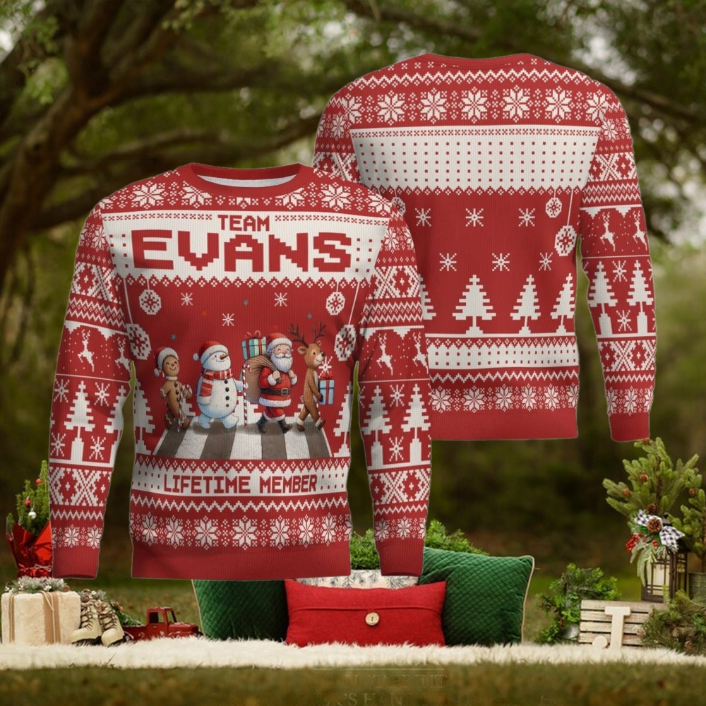 Team Evans Lifetime Member Ugly Christmas Sweater Team Evans Lifetime Member Ugly Christmas Sweater