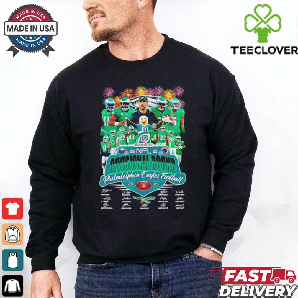 Team Philadelphia Eagles vs Los Angeles Rams 2025 Divisional Round Signatures shirt Team Philadelphia Eagles vs Los Angeles Rams 2025 Divisional Round Signatures shirt