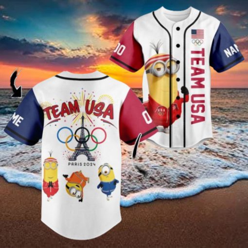 Team USA Minions Olympic Paris 2024 Custom Baseball Jersey