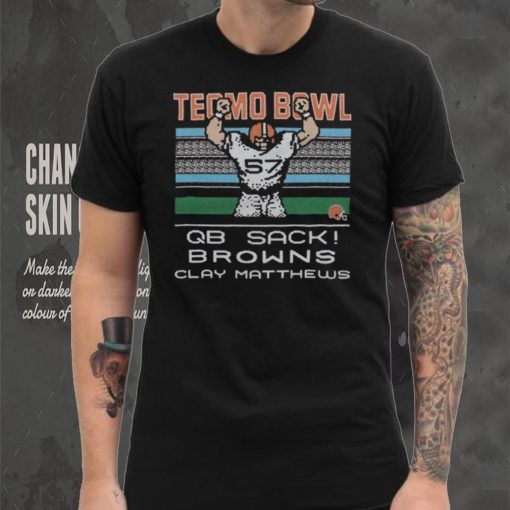 Tecmo Bowl Clay Matthews  Retro Cleveland T Shirt