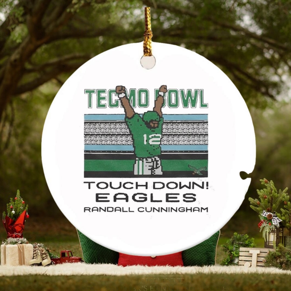 Tecmo Bowl touchdown Eagles Randall Cunningham ornament Tecmo Bowl touchdown Eagles Randall Cunningham ornament