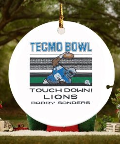 Tecmo Bowl touchdown Lions Barry Sanders ornament