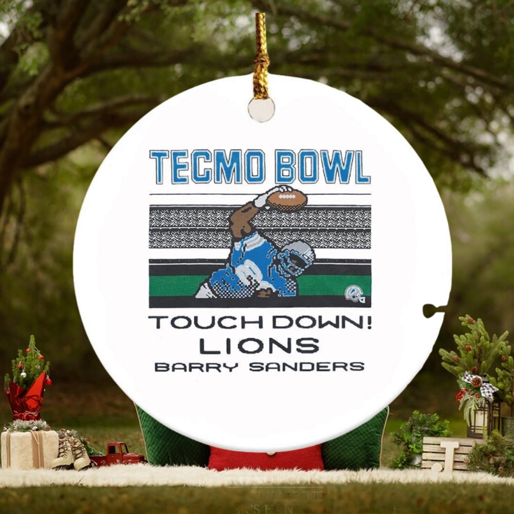 Tecmo Bowl touchdown Lions Barry Sanders ornament Tecmo Bowl touchdown Lions Barry Sanders ornament
