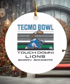 Tecmo Bowl touchdown Lions Barry Sanders ornament