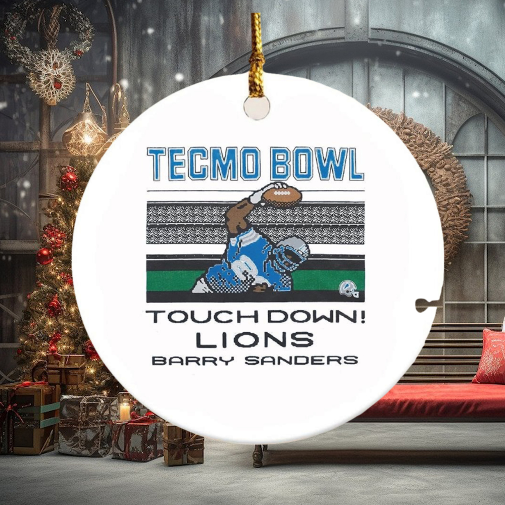 Tecmo Bowl touchdown Lions Barry Sanders ornament Tecmo Bowl touchdown Lions Barry Sanders ornament