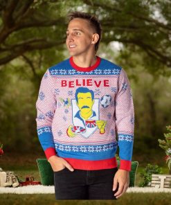 Ted Lasso Men’s Believe Fair Isle Ugly Christmas Sweater