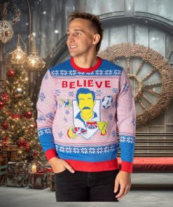 Ted Lasso Men’s Believe Fair Isle Ugly Christmas Sweater