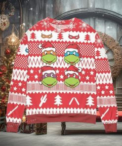 Teenage Mutant Ninja Turtles Pine Tree And Stars Womens Ugly Sweater