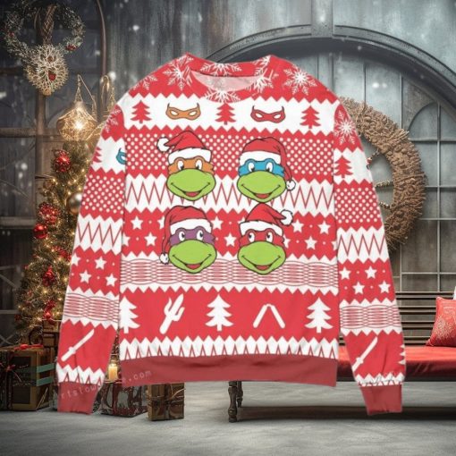 Teenage Mutant Ninja Turtles Pine Tree And Stars Womens Ugly Sweater