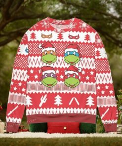 Teenage Mutant Ninja Turtles Pine Tree And Stars Womens Ugly Sweater
