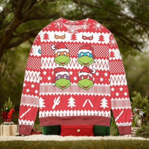 Teenage Mutant Ninja Turtles Pine Tree And Stars Womens Ugly Sweater