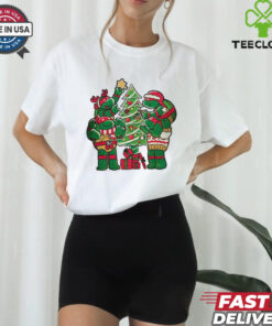 Teenage Mutant Ninja Turtles decorating their Christmas tree shirt