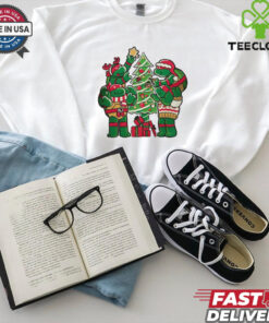 Teenage Mutant Ninja Turtles decorating their Christmas tree shirt