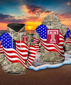 Temple Owls NCAA US Flag Camo Veteran 3D Printed Hoodie