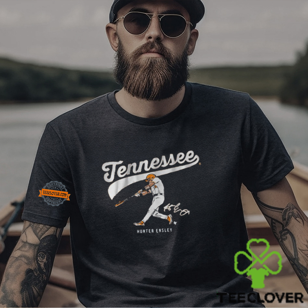Tennessee Baseball Hunter Ensley Slugger Swing signature t shirt Tennessee Baseball Hunter Ensley Slugger Swing signature t shirt