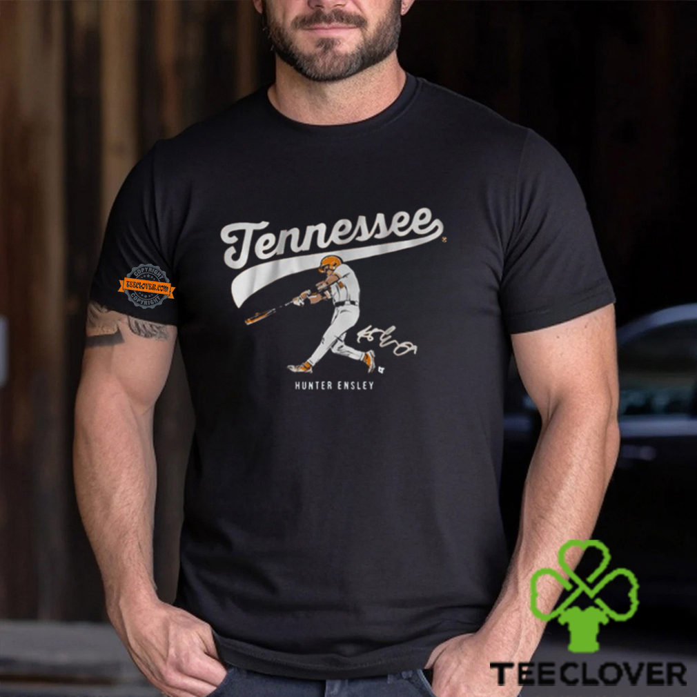 Tennessee Baseball Hunter Ensley Slugger Swing signature t shirt Tennessee Baseball Hunter Ensley Slugger Swing signature t shirt