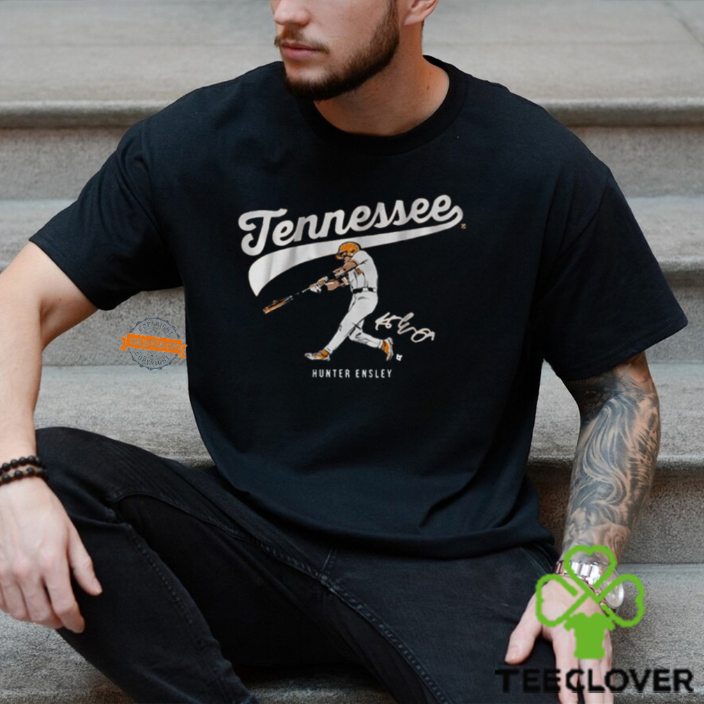 Tennessee Baseball Hunter Ensley Slugger Swing signature t shirt Tennessee Baseball Hunter Ensley Slugger Swing signature t shirt