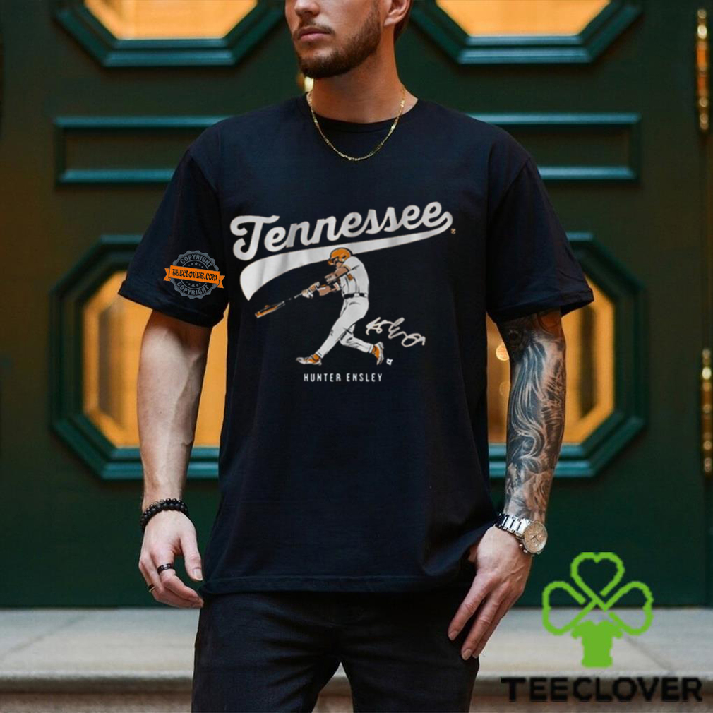 Tennessee Baseball Hunter Ensley Slugger Swing signature t shirt Tennessee Baseball Hunter Ensley Slugger Swing signature t shirt