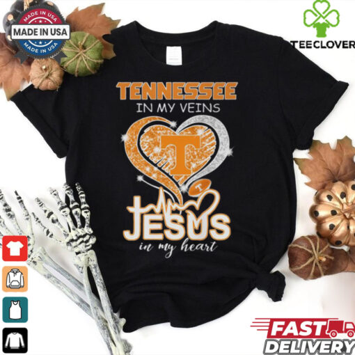 Tennessee Football In My Veins Jesus In My Heart T Shirt