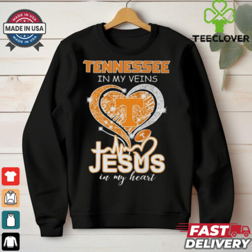 Tennessee Football In My Veins Jesus In My Heart T Shirt