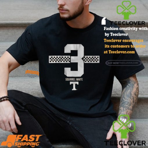 Tennessee Football Squirrel White #3 Stripe t shirt