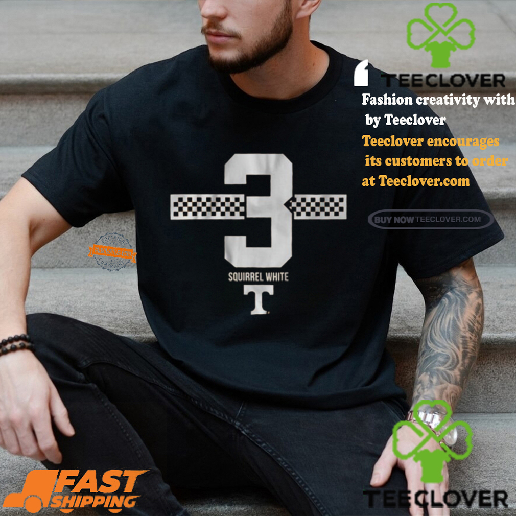 Tennessee Football Squirrel White #3 Stripe t shirt Tennessee Football Squirrel White #3 Stripe t shirt