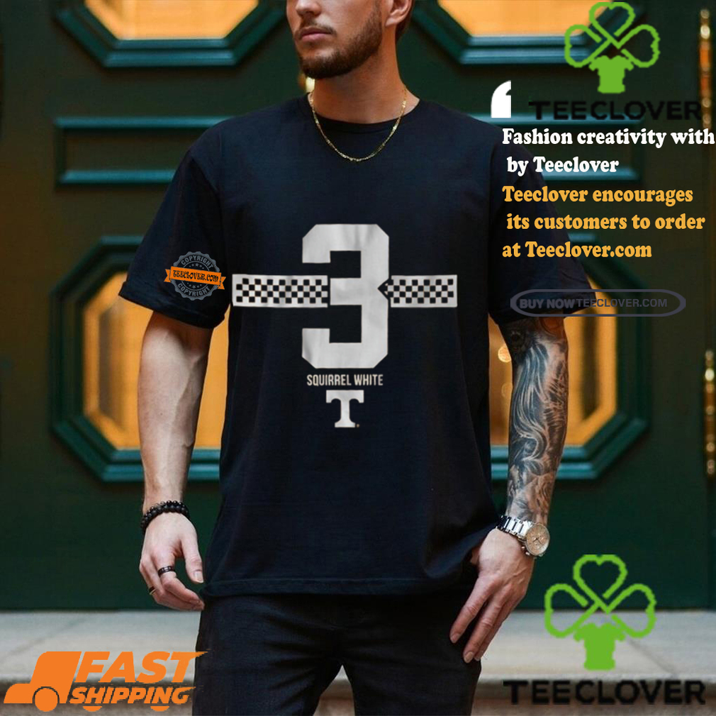Tennessee Football Squirrel White #3 Stripe t shirt Tennessee Football Squirrel White #3 Stripe t shirt