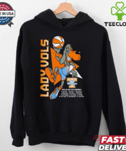Tennessee Lady Vols Mascot 2024-2025 Basketball Roster Shirt featuring a design that highlights the team's mascot along with the roster for the upcoming basketball season.