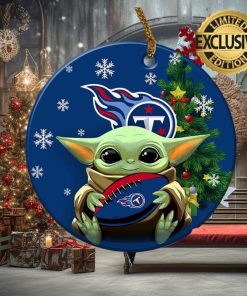 Tennessee Titans Baby Yoda NFL Xmas Custom Name Tree Decorations Ornament