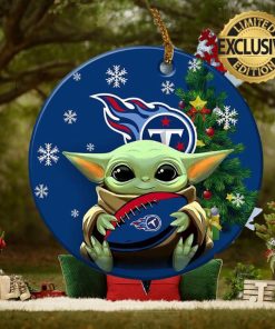 Tennessee Titans Baby Yoda NFL Xmas Custom Name Tree Decorations Ornament