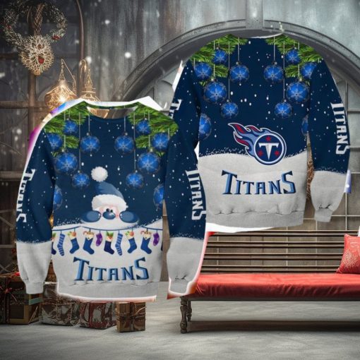 Tennessee Titans Christmas Santa Ugly Sweater For Fans AOP Gift Holidays