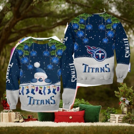 Tennessee Titans Christmas Santa Ugly Sweater For Fans AOP Gift Holidays
