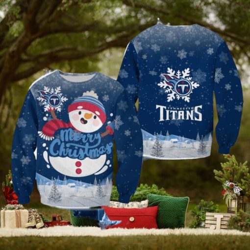 Tennessee Titans Christmas Snowman Cabin Sweater Best For Men And Women Gift