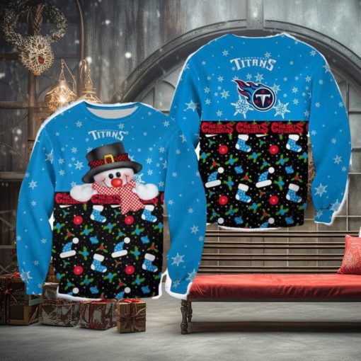 Tennessee Titans Christmas Snowman Frostbite Sweater Best For Men And Women Gift