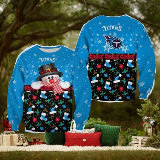 Tennessee Titans Christmas Snowman Frostbite Sweater Best For Men And Women Gift