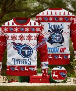 Tennessee Titans Fans Logo Snowflake Pattern Ugly Christmas Sweater Red