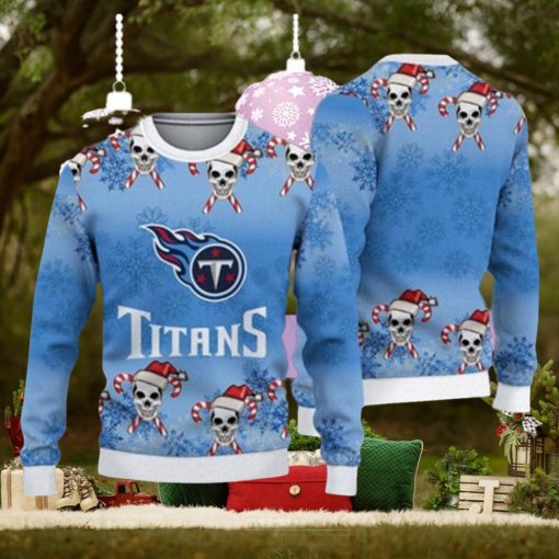 Tennessee Titans Fans Skull Red Ugly Christmas Sweater