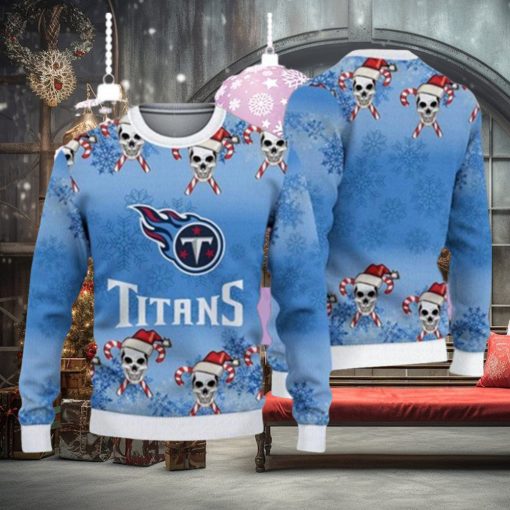 Tennessee Titans Fans Skull Red Ugly Christmas Sweater