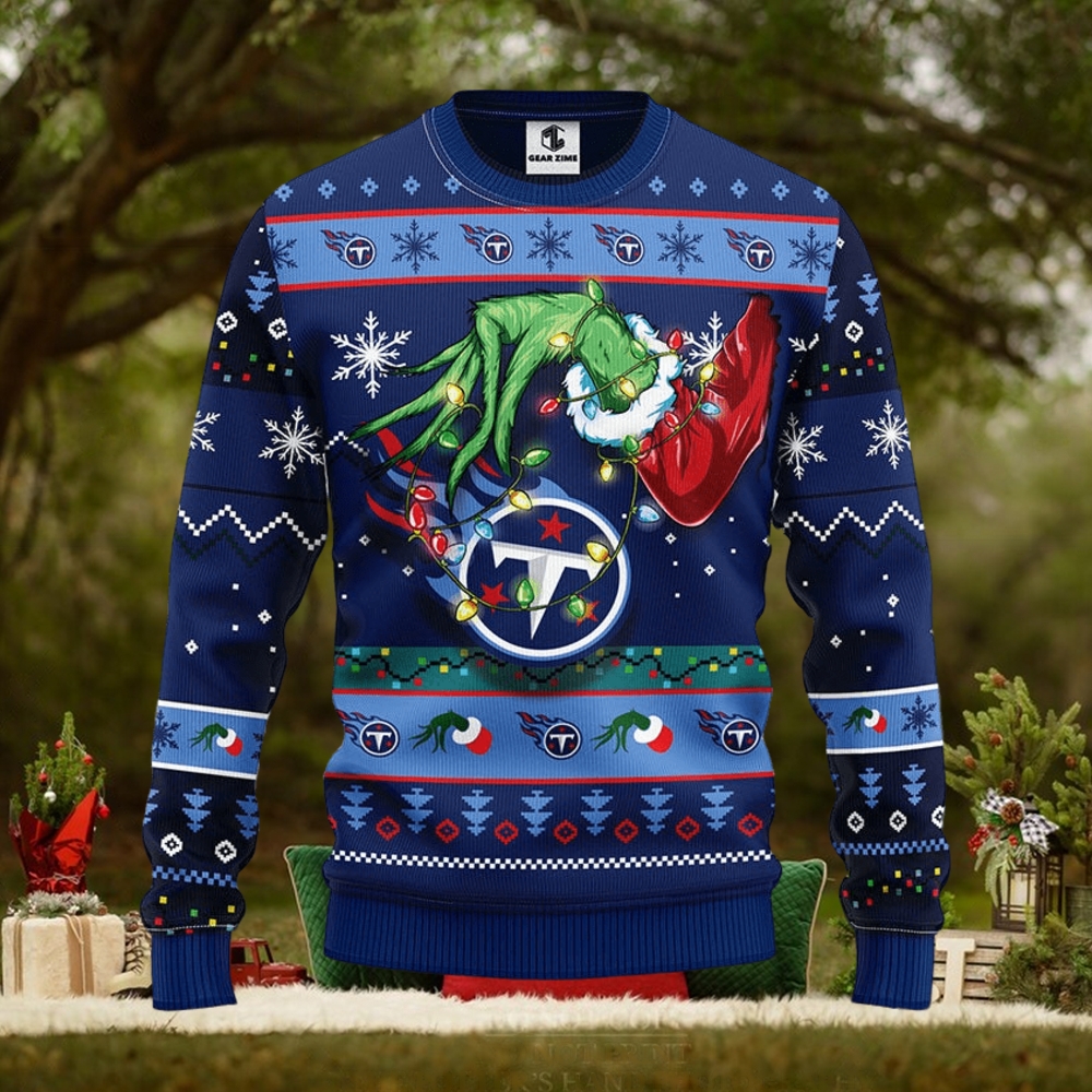 Tennessee Titans Grinch Christmas Ugly Sweater - Teeclover