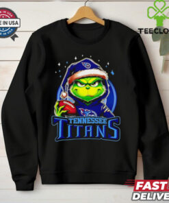 Tennessee Titans Grinch wearing Santa hat Christmas 2024 shirt