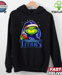 Tennessee Titans Grinch wearing Santa hat Christmas 2024 shirt