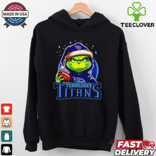 Tennessee Titans Grinch wearing Santa hat Christmas 2024 shirt