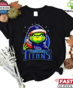 Tennessee Titans Grinch wearing Santa hat Christmas 2024 shirt