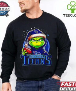 Tennessee Titans Grinch wearing Santa hat Christmas 2024 shirt