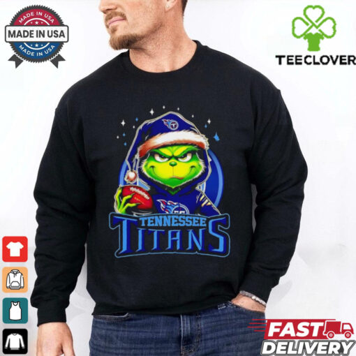 Tennessee Titans Grinch wearing Santa hat Christmas 2024 shirt