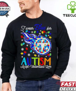 Tennessee Titans I wear blue for Autism accept understand love shirt