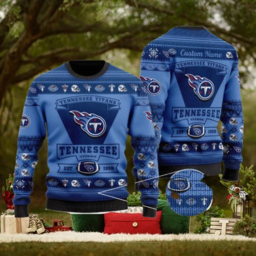 Tennessee Titans Logo Custom Name For Football Fans Ugly Christmas Sweater Christmas Gift