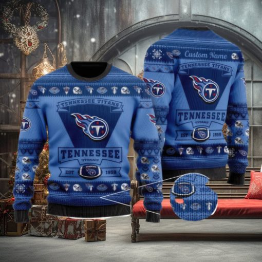 Tennessee Titans Logo Custom Name For Football Fans Ugly Christmas Sweater Christmas Gift