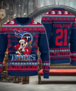 Tennessee Titans Mickey Mouse Santa Ugly Christmas Sweater